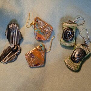 3 PAIRS OF EARRINGS..........HAND CRAFTED